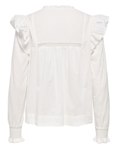 Only - ONLIdris Frill Tape Bluse - Cloud Dancer